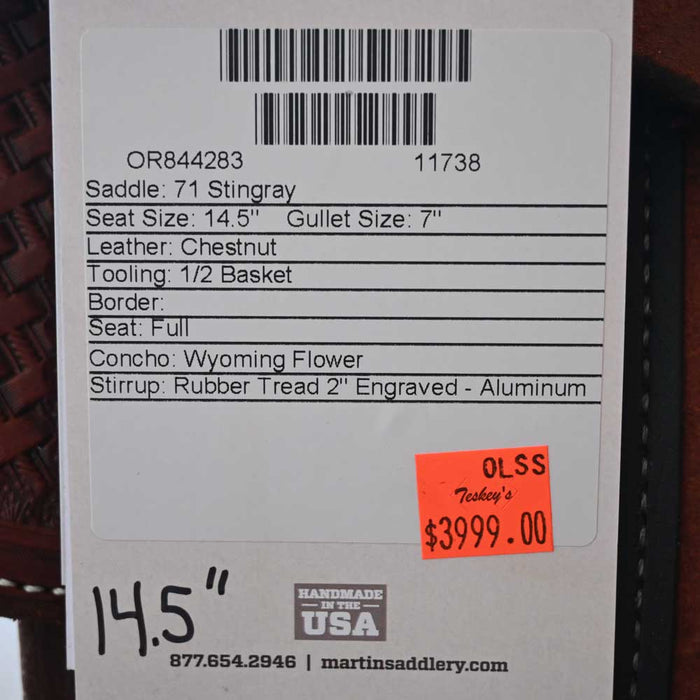 14.5" MARTIN STINGRAY BARREL SADDLE Saddles - New Martin Saddlery