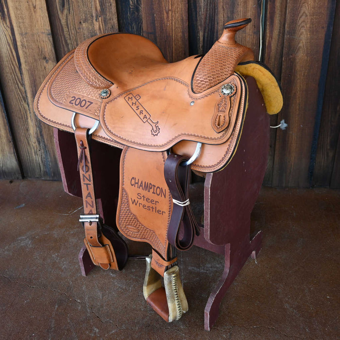 15.5" USED CRATES STEER WRESTLING SADDLE