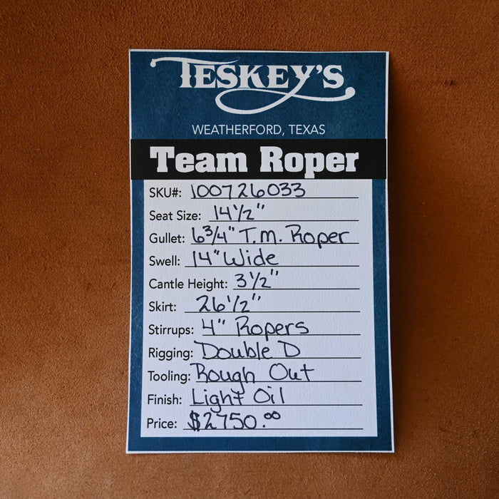 14.5" TESKEY'S TEAM ROPING SADDLE