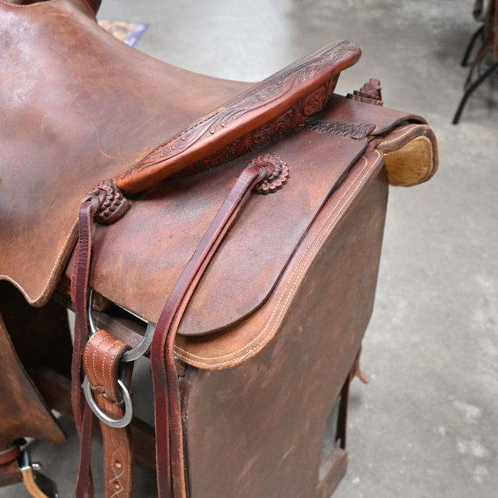 16" USED ROSS BULLINGER RANCH SADDLE Saddles - Used Ross Bullinger