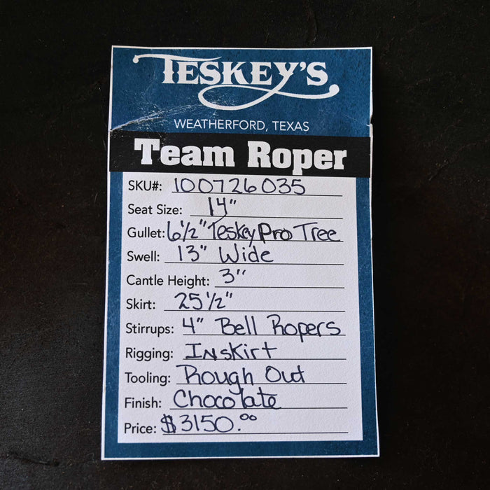 14" TESKEY'S TEAM ROPING SADDLE