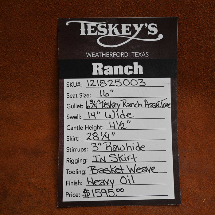16" TESKEY'S RANCH ASSOCIATION SADDLE