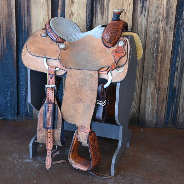 14.5" USED TESKEY'S CALF ROPING SADDLE