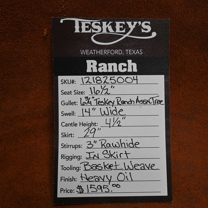 16.5" TESKEY'S RANCH ASSOCIATION SADDLE