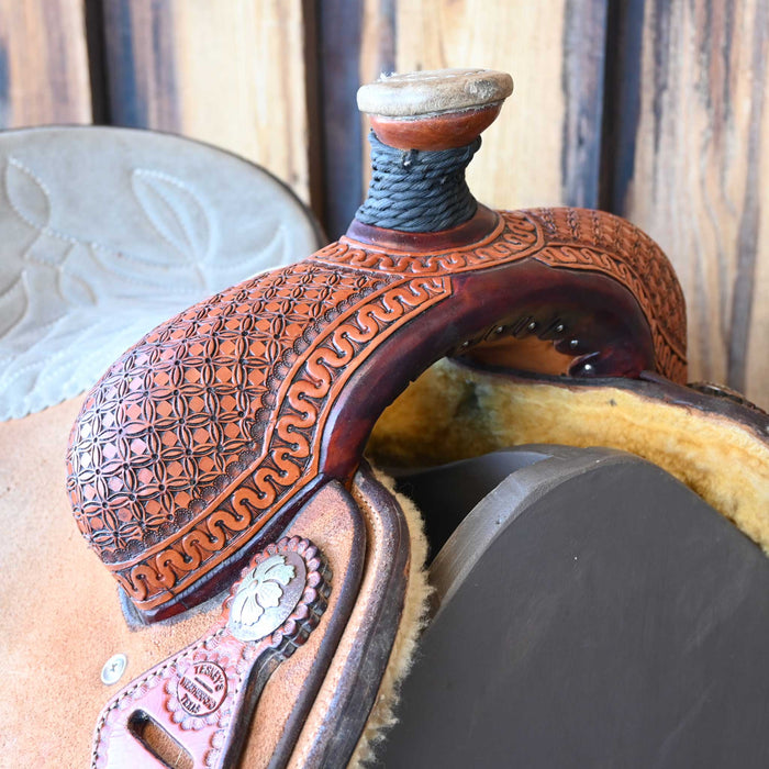 14.5" USED TESKEY'S CALF ROPING SADDLE