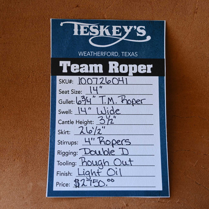 14" TESKEY'S TEAM ROPING SADDLE