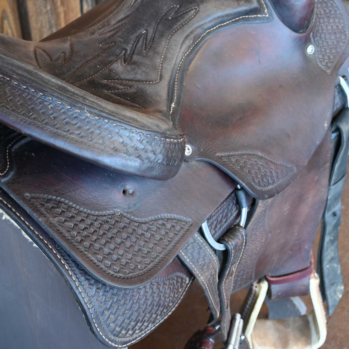16" USED TEAM ROPING SADDLE