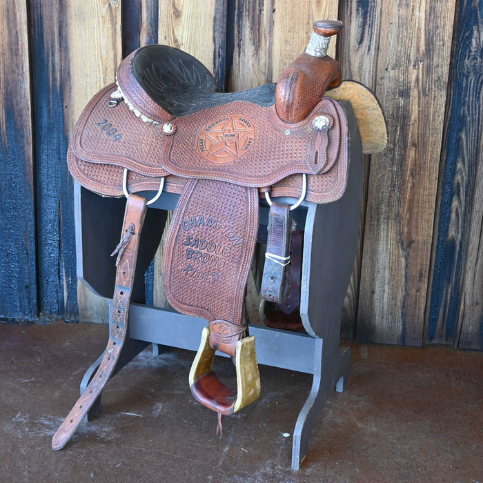 14.5" USED TOD SLONE TEAM ROPING TROPHY SADDLE