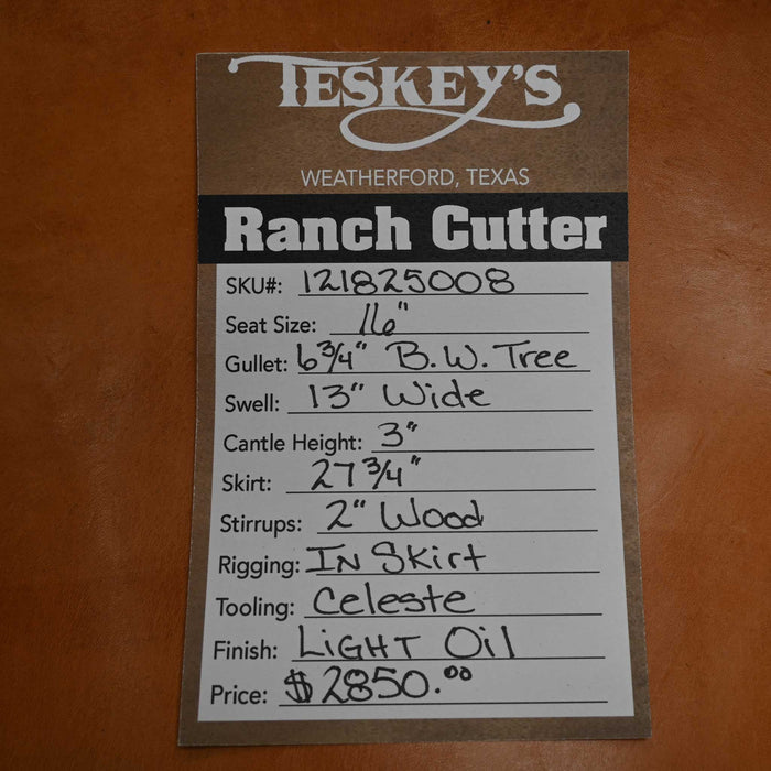 16" TESKEY'S PRO CUTTER RANCH CUTTER SADDLE