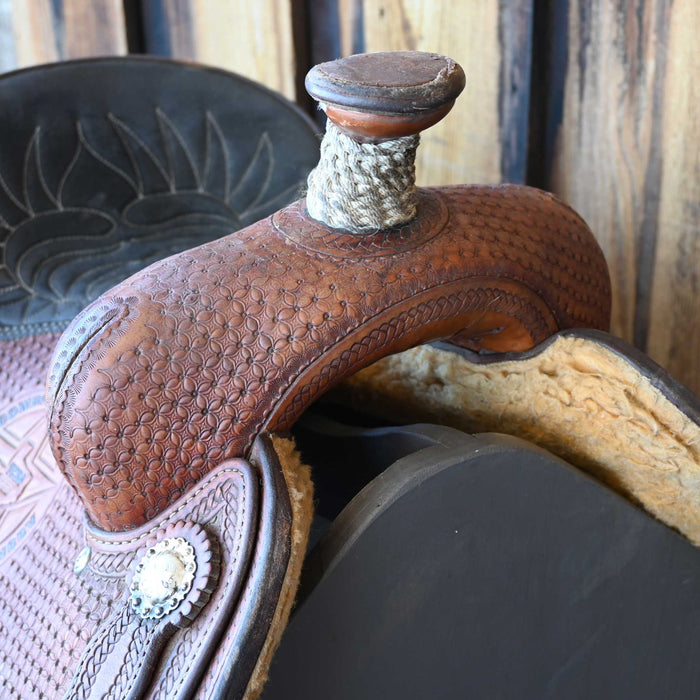 14.5" USED TOD SLONE TEAM ROPING TROPHY SADDLE