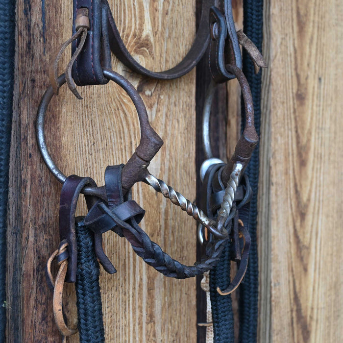 O-Ring Slow Twist Snaffle Bridle Rig w/String Martingale