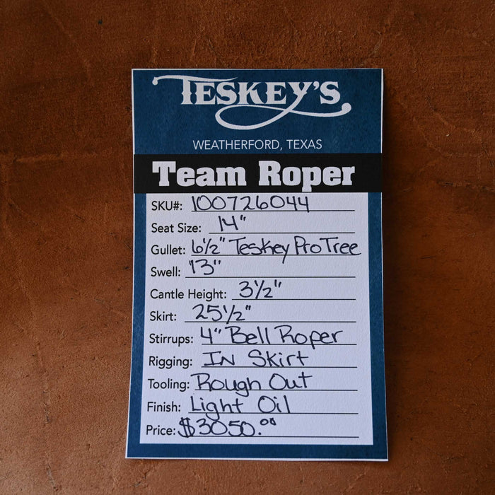 14" TESKEY'S TEAM ROPING SADDLE