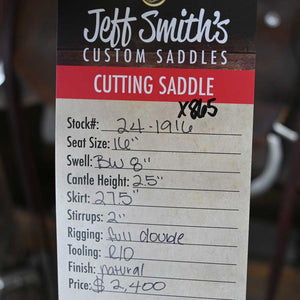 16" USED JEFF SMITH CUTTING SADDLE Saddles Jeff Smith   