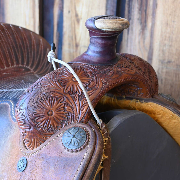 14" USED EQUITECH TEAM ROPING SADDLE