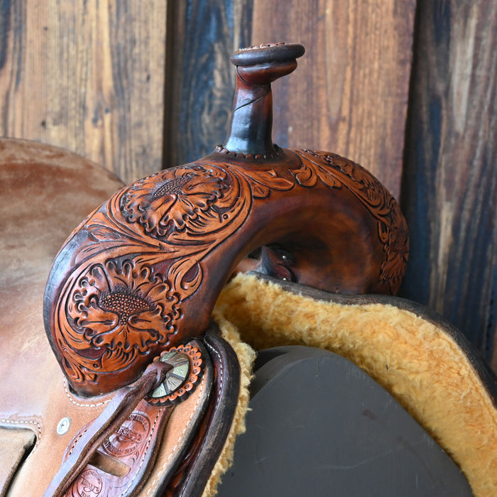 16" USED TESKEY'S RANCH CUTTER SADDLE Saddles - Used Teskey's Saddlery