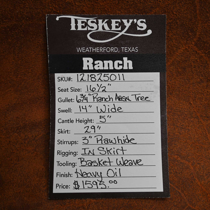 16.5" TESKEY'S RANCH ASSOCIATION SADDLE