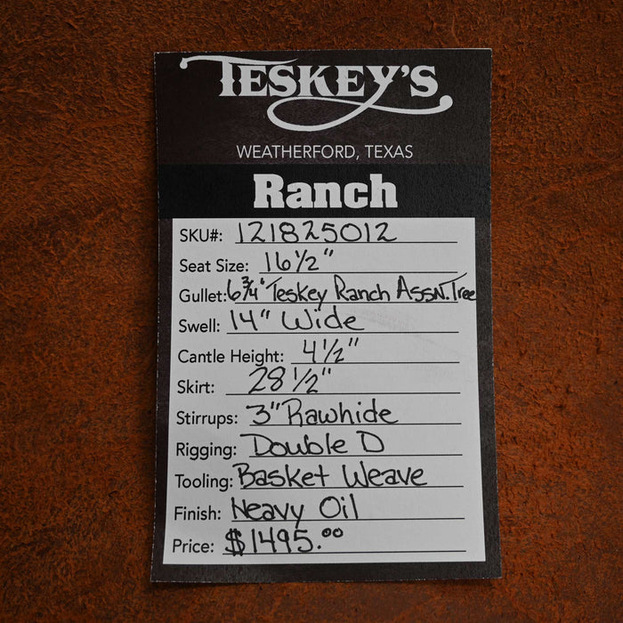 16.5" TESKEY'S RANCH ASSOCIATION SADDLE