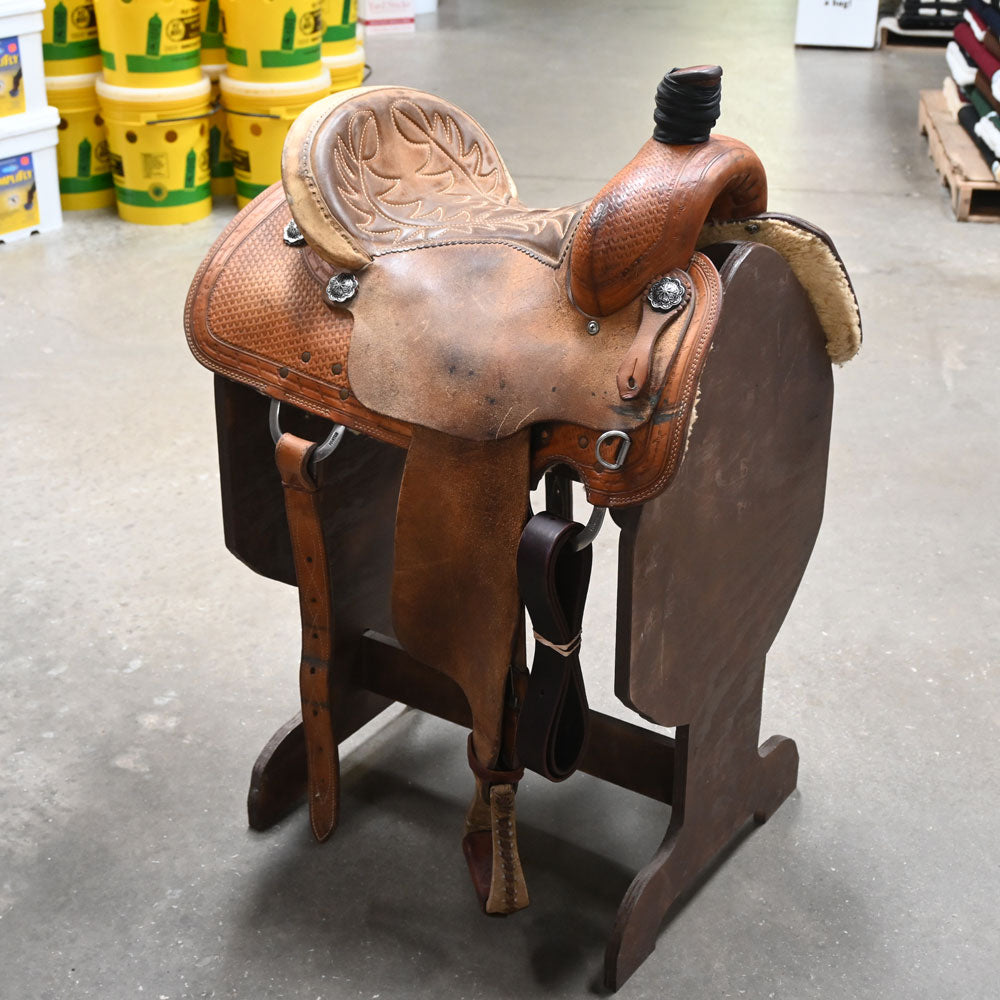 14.5" USED GRAY HEISEMIER ROPING SADDLE Saddles - Used Gary Heisemier