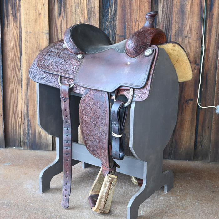 14" USED CACTUS TREVOR BRAZILE RELENTLESS CALF ROPING SADDLE