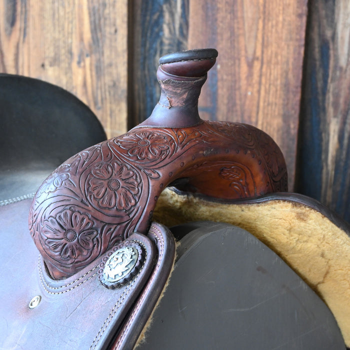 14" USED CACTUS TREVOR BRAZILE RELENTLESS CALF ROPING SADDLE