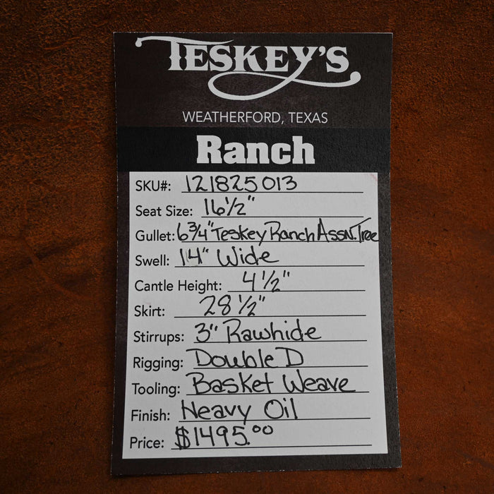 16.5" TESKEY'S RANCH ASSOCIATION SADDLE