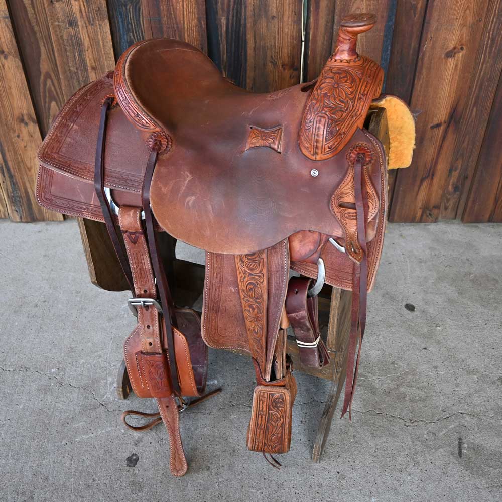 15" USED JEFF SMITH ROPING SADDLE Saddles Jeff Smith   