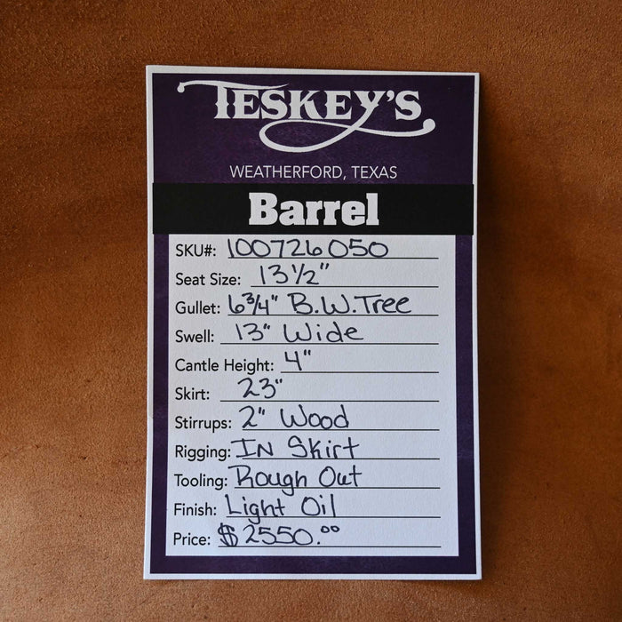 13.5" TESKEY'S BARREL SADDLE