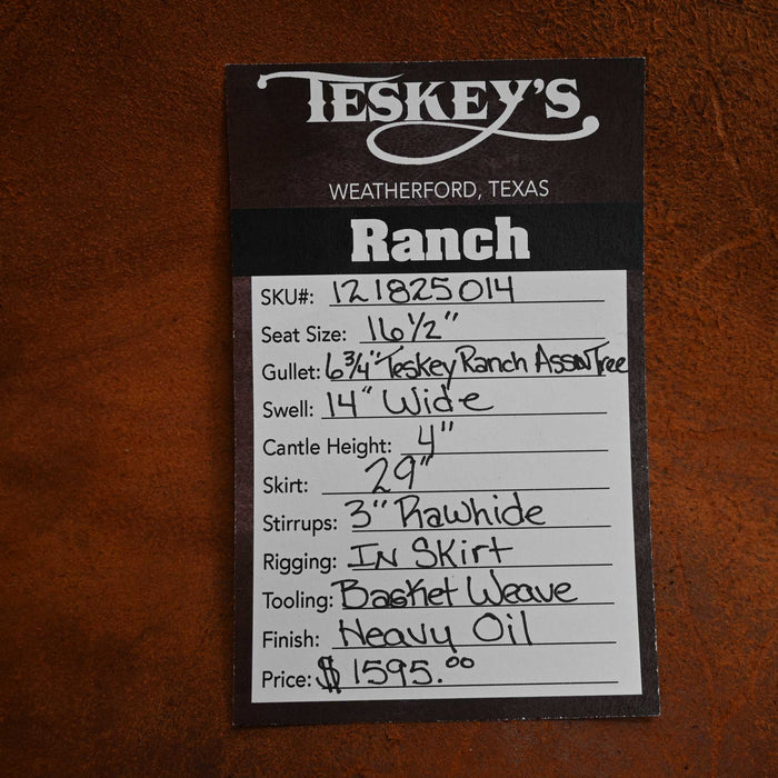 16.5" TESKEY'S RANCH ASSOCIATION SADDLE