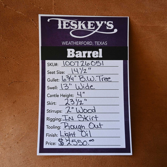14.5" TESKEY'S BARREL SADDLE