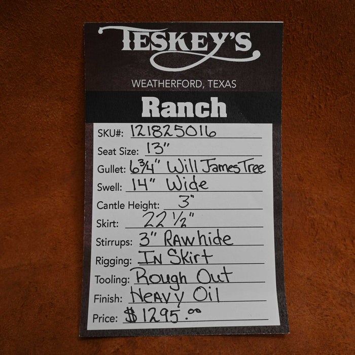 13" TESKEY'S STRIP DOWN RANCH SADDLE