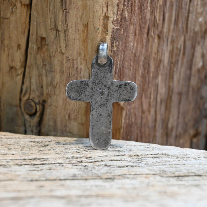 Turquoise & Sterling Silver Cross Pin