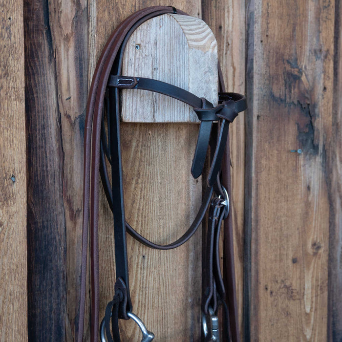 Cow Horse Supply D-Ring Twisted Wire Snaffle Bridle Rig w/All New Leather