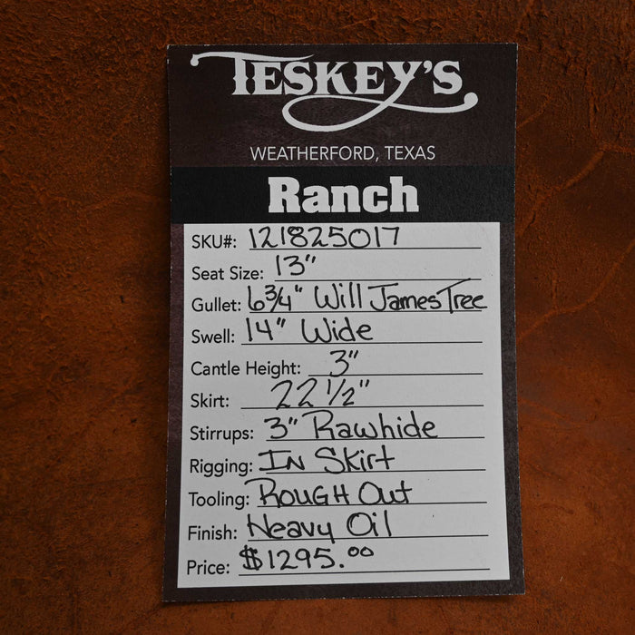 13" TESKEY'S STRIP DOWN RANCH SADDLE