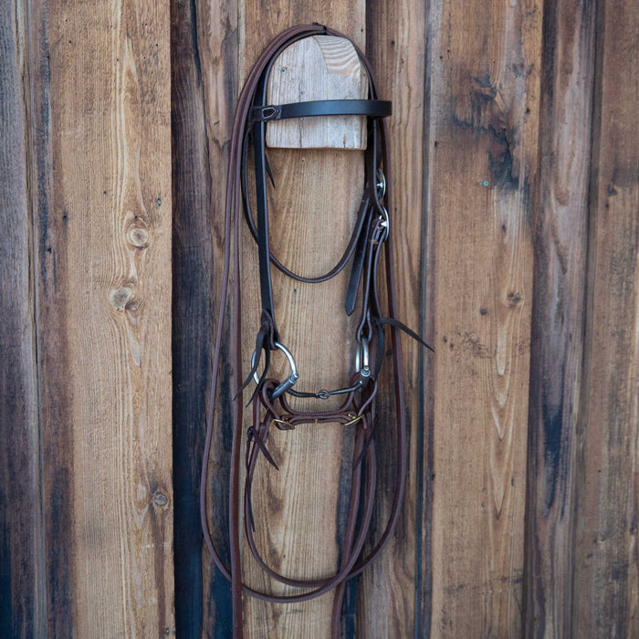 Fowler D-Ring Bumpy Snaffle Bridle Rig w/All New Leather
