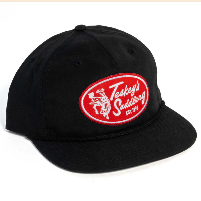 Teskey's Saddlery Retro Rope Cap - Solid Black/Black Rope
