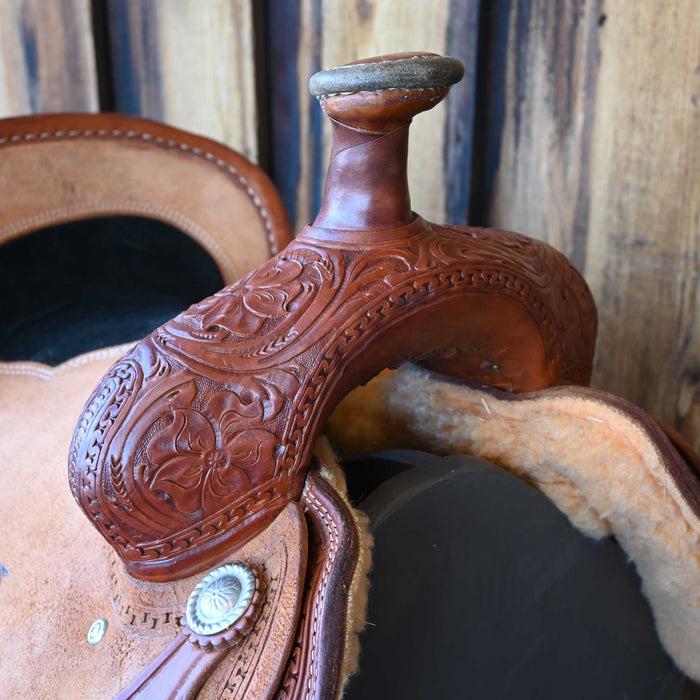 15" USED CROSS TEAM ROPING TROPHY SADDLE