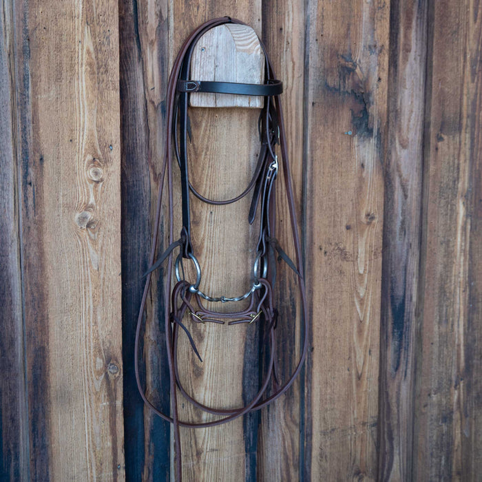 Flaharty O-Ring Slow Twist Snaffle Bridle Rig w/All New Leather