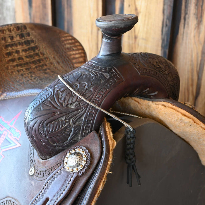 14" USED SLONE TEAM ROPING TROPHY SADDLE