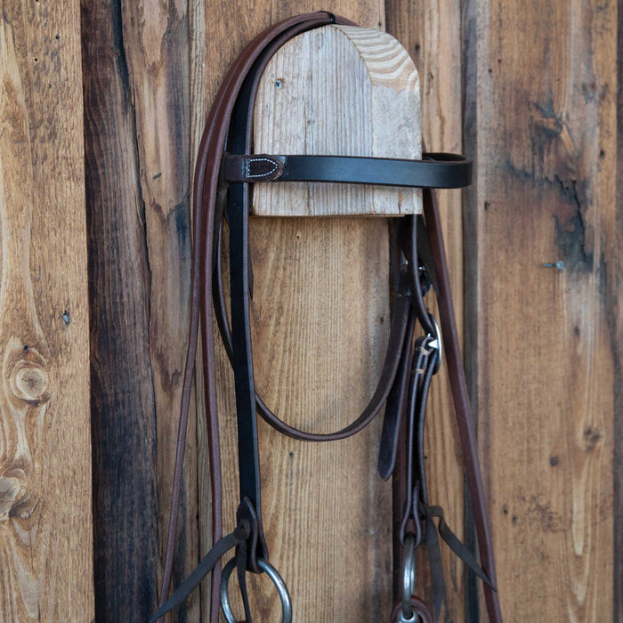 Flaharty O-Ring Slow Twist Snaffle Bridle Rig w/All New Leather