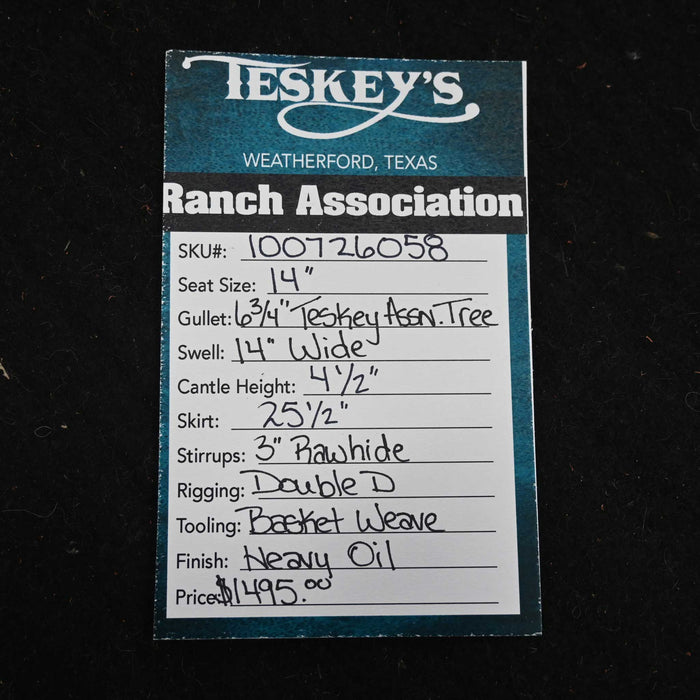 14" TESKEY'S RANCH ASSOCIATION SADDLE