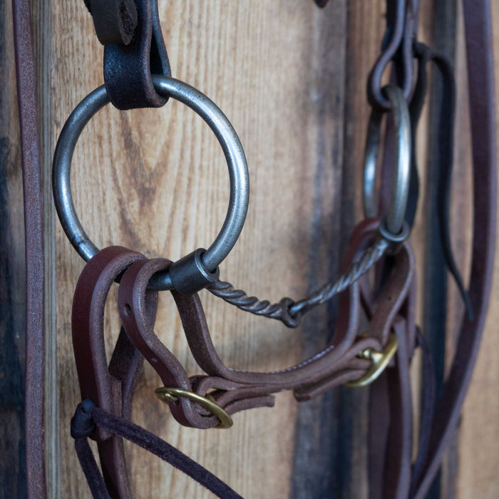M. Arnot O-Ring Twisted Wire Snaffle Bridle Rig w/All New Leather