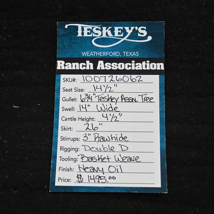 14.5" TESKEY'S RANCH ASSOCIATION SADDLE