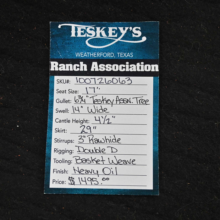 17" TESKEY'S RANCH ASSOCIATION SADDLE