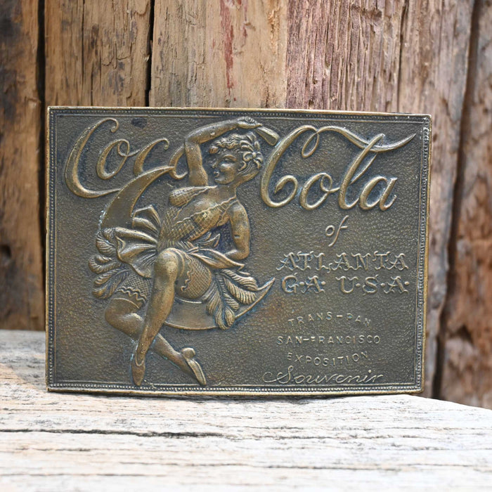 1970's - 80's Coca-Cola Brass Belt Buckle