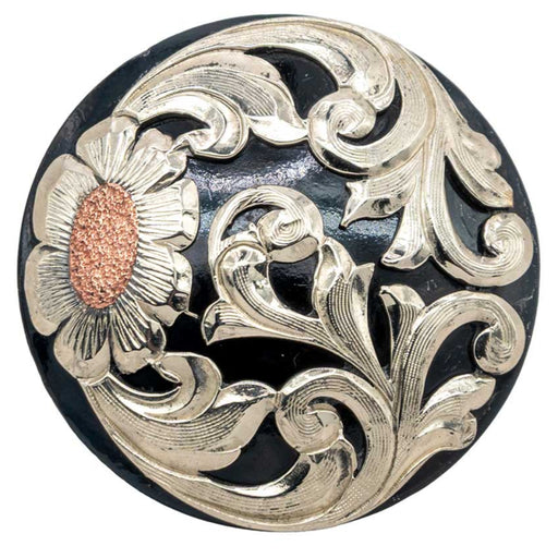Silver Sunflower Scroll Screw Back Concho Tack - Conchos & Hardware MISC