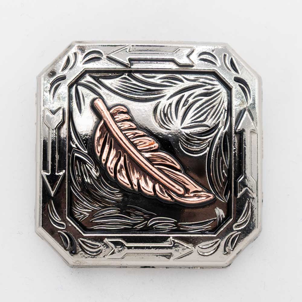 Feather and Silver Arrow Square Concho Tack - Conchos & Hardware MISC