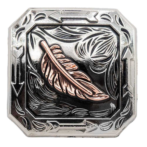 Feather and Silver Arrow Square Concho Tack - Conchos & Hardware MISC