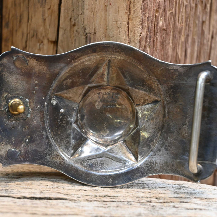 1950's Keystone Bro's Sterling Silver & 10k Gold Belt Buckle