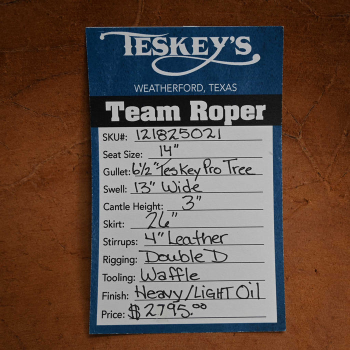 14" PATRICK SMITH TEAM ROPING SADDLE