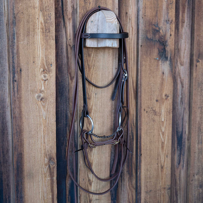 Maheu O-Ring Twisted Wire Snaffle Bridle Rig w/All New Leather